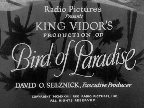 Bird Of Paradise (1932)